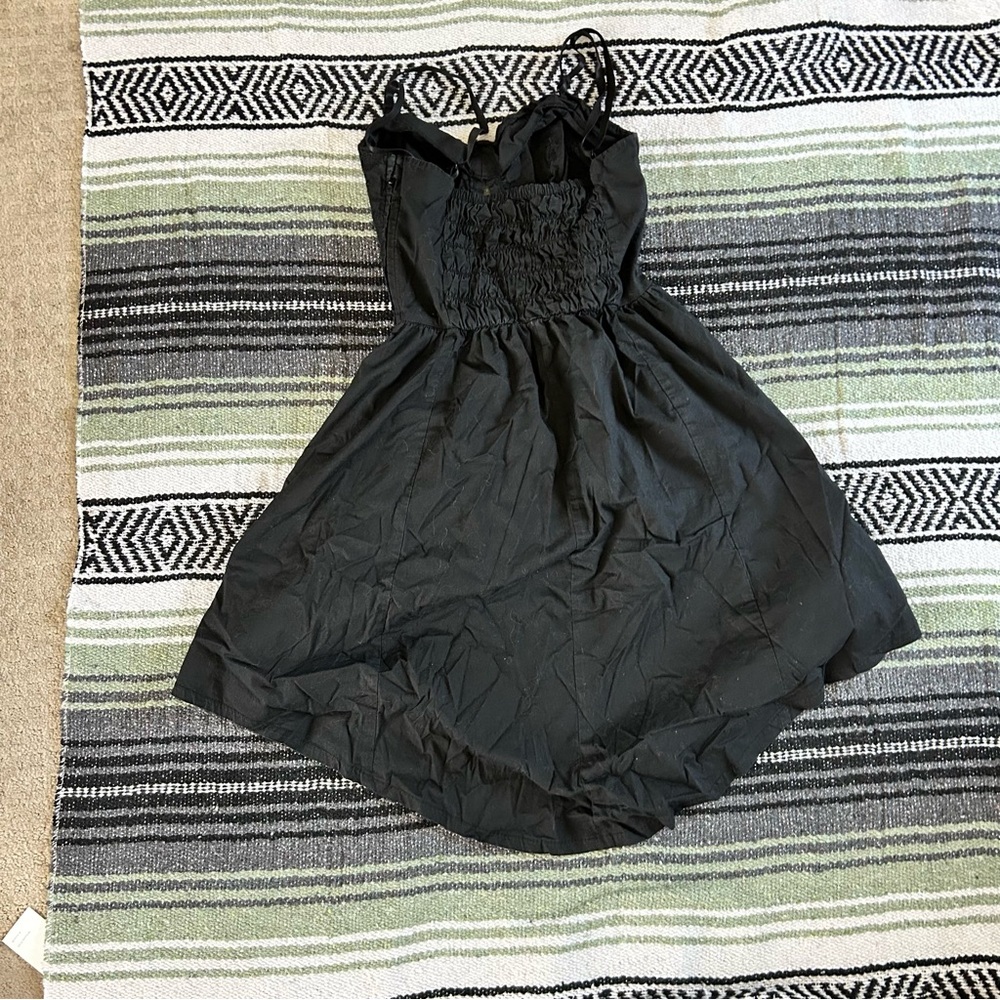 Royal Bones by Daang black cotton eyelet skull embroidered lace up mini dress - Picture 6 of 9